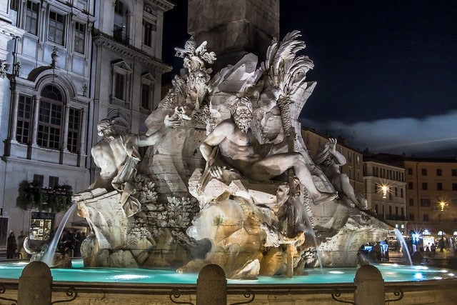 Fountain of the Four Rivers, Piazza Navona / Rome at Night #4